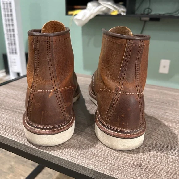 Red Wing Classic 1907 Moc Toe Boot Size 7.5 D Copper Rough and Tough - Picture 5 of 12